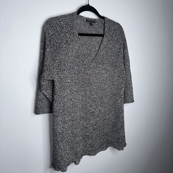 Eileen Fisher Women’s Linen Blend V Neck Tunic Knit 3/4 Sleeve Size Large - Picture 3 of 6